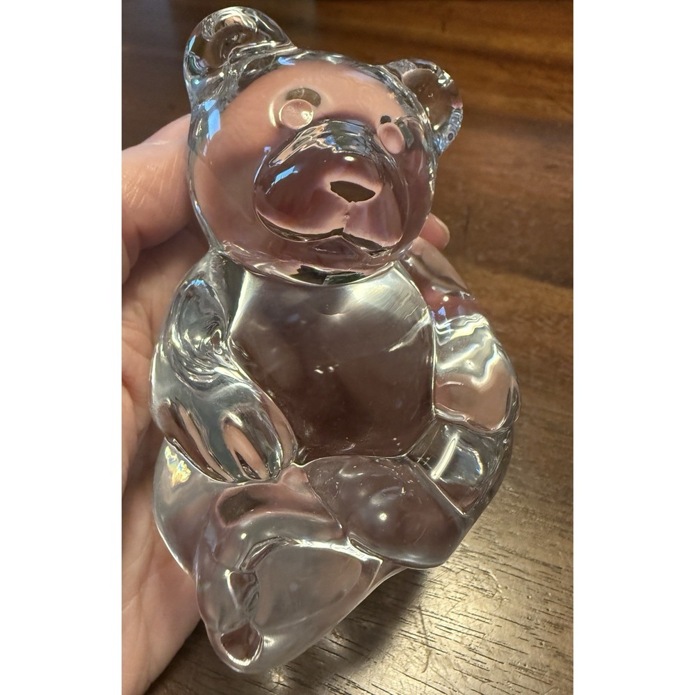 VTG West Germany Princess House 24% Lead Crystal Teddy Bear Figurine SEE DESC